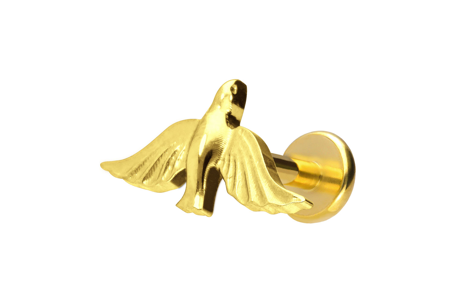 Titan Labret Piercing mit Push Fit TAUBE